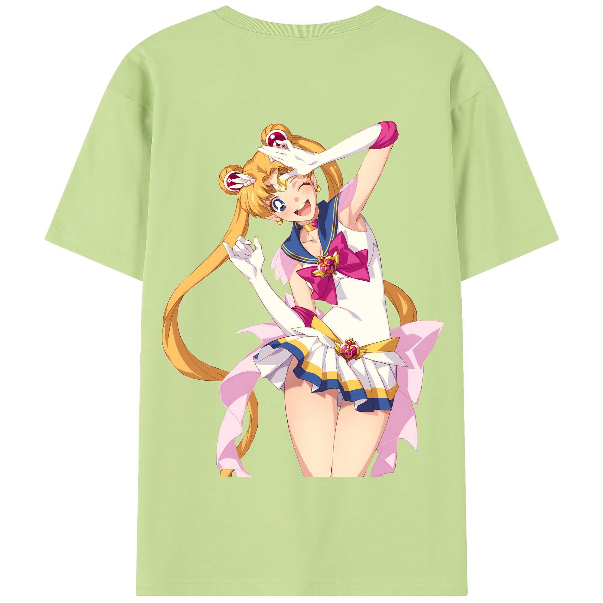 （画像用） 美少女戦士セーラームーン 月野 うさぎ つきの うさぎ Sailor Moon Tsukino Usagi 綿100％半袖Tシャツ（背面プリント）